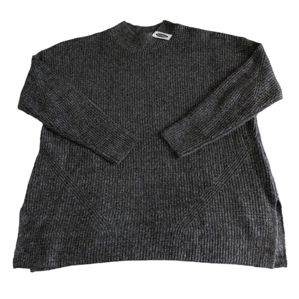 NWT Old Navy XXL Grey Marl Cozy Tunic Pullover Sweater